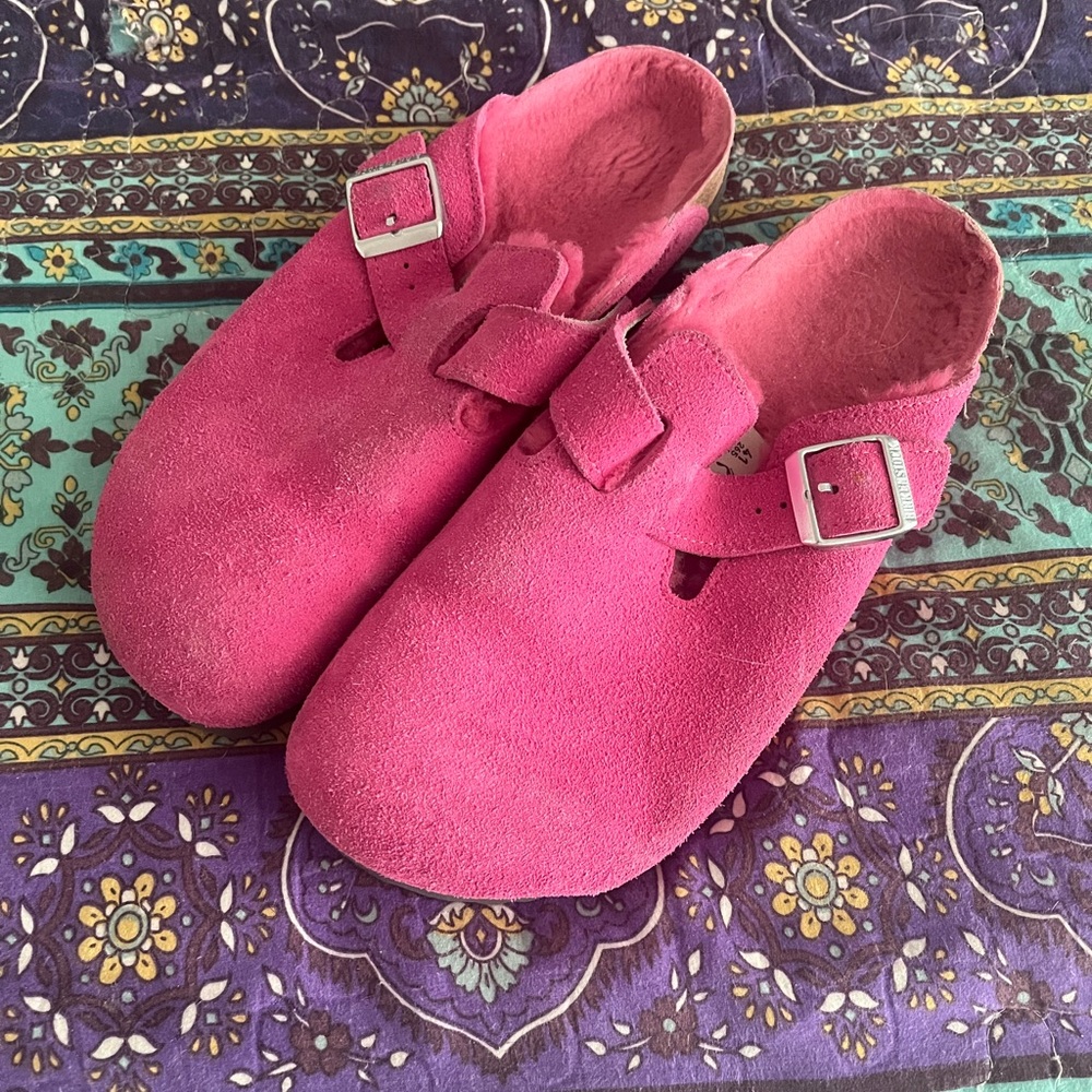 Birkenstock clogs with shearling lining size 41
